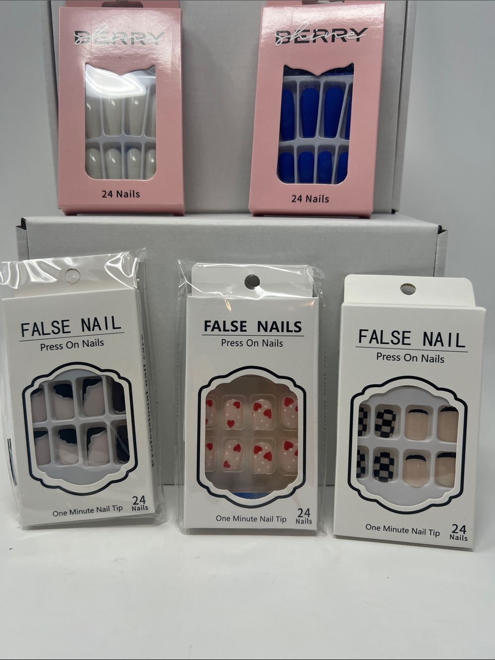 Bundle of 5 sets of assorted press on nails-10
